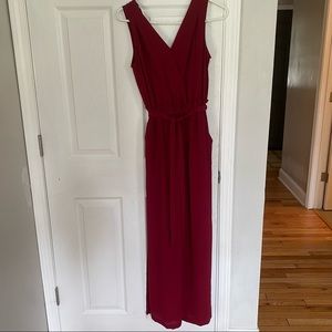 Monteau Cabernet cinched waist jumpsuit